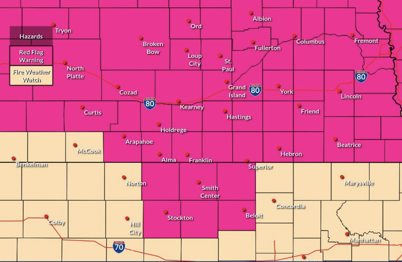 Fire danger peaks Saturday in Nebraska; elevated risk continues through weekend