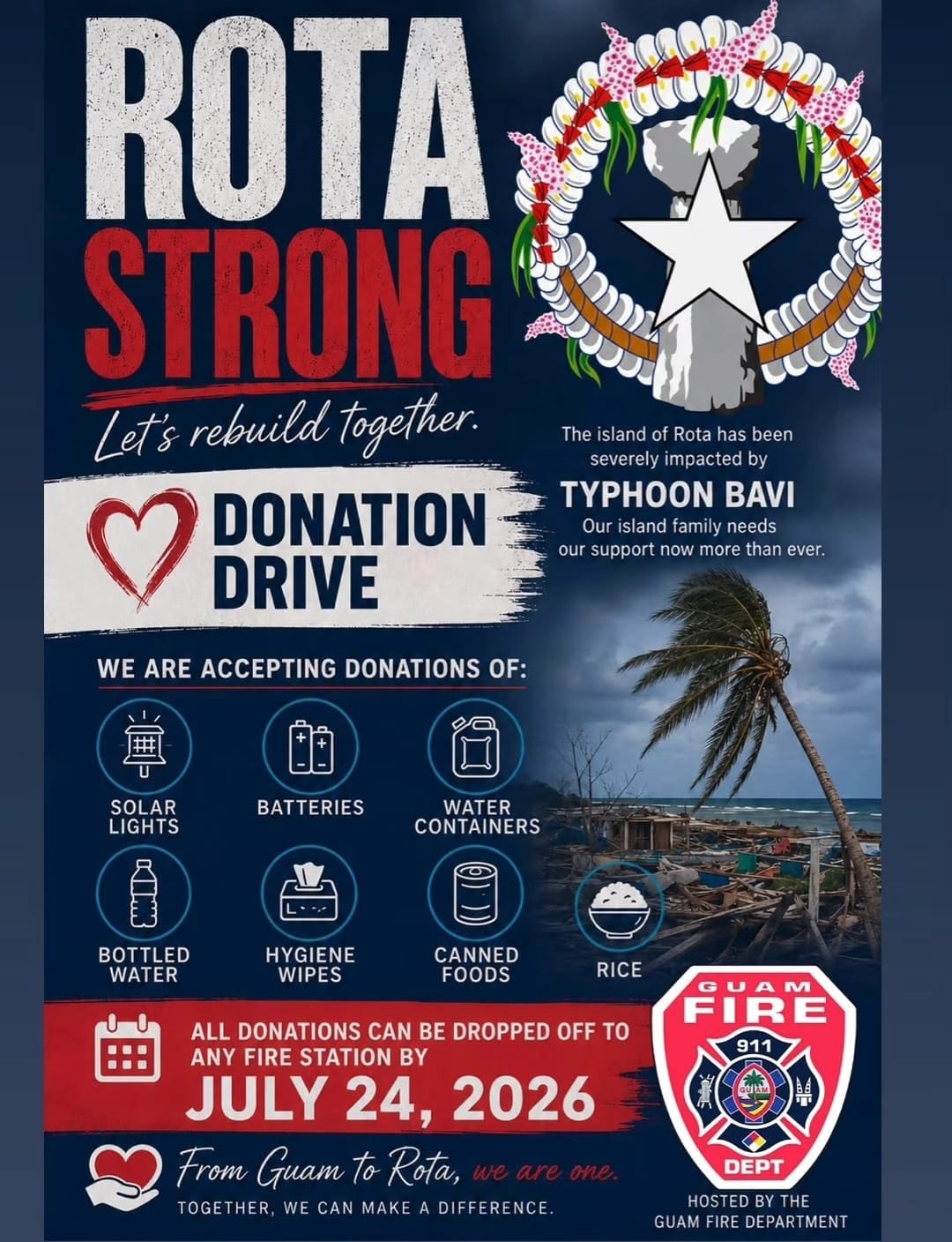 Rota Strong donation drive support neighbors to the north