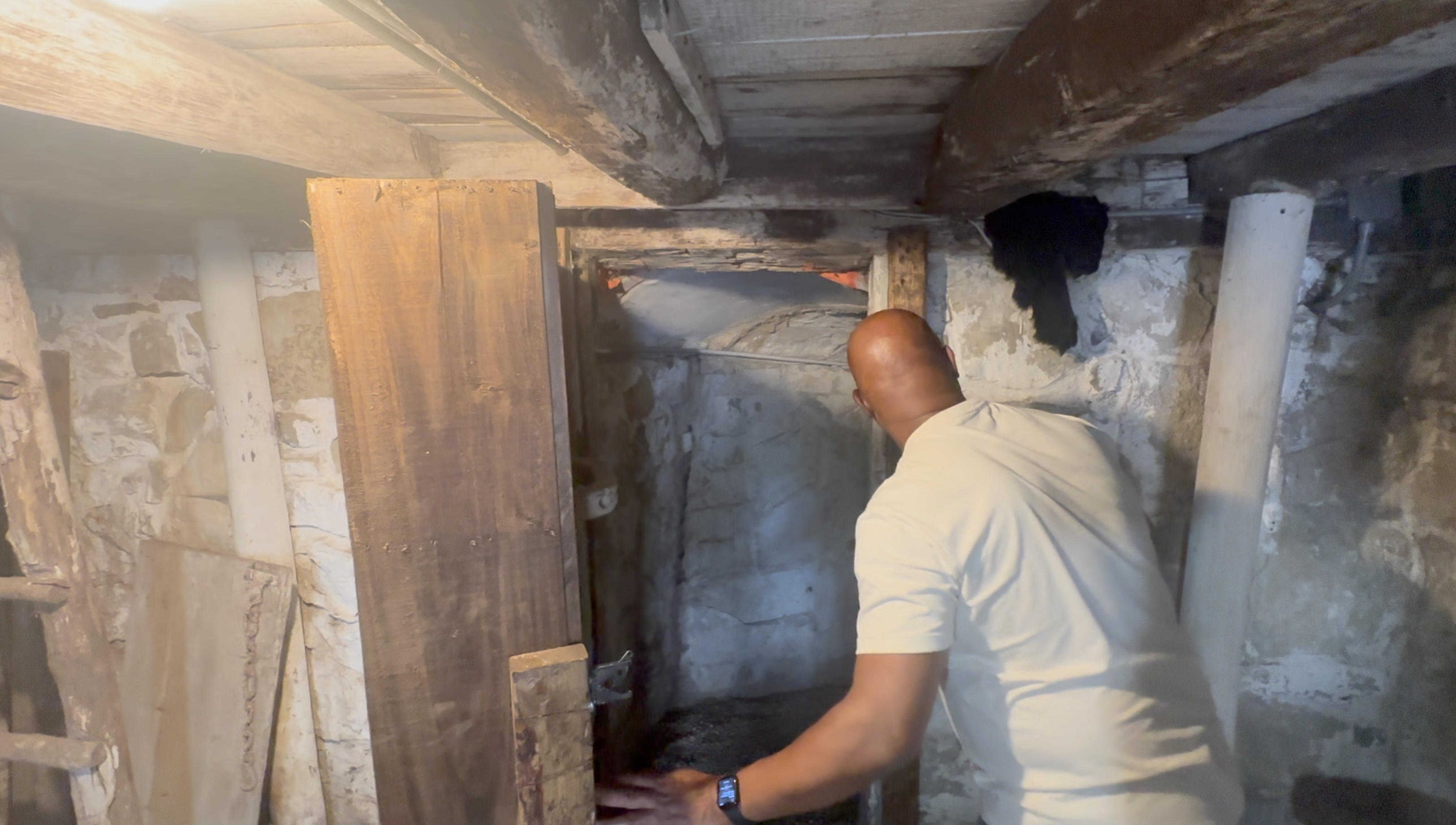 Descendant of John Brown escapees helps renew Mayhew Cabin
