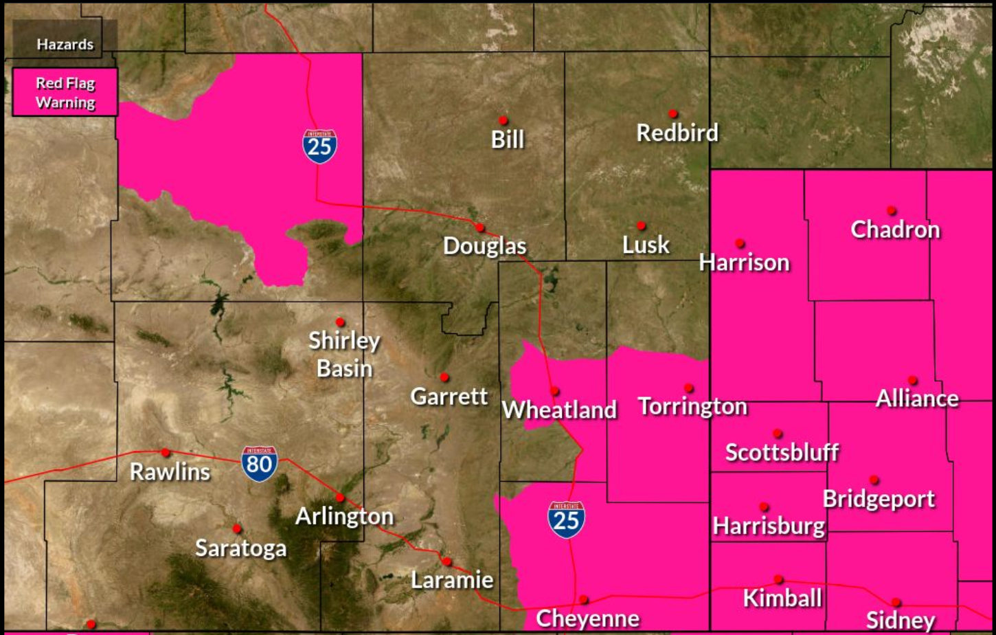 Red Flag Warning issued for Nebraska Panhandle, southeast Wyoming and parts of northeast Colorado