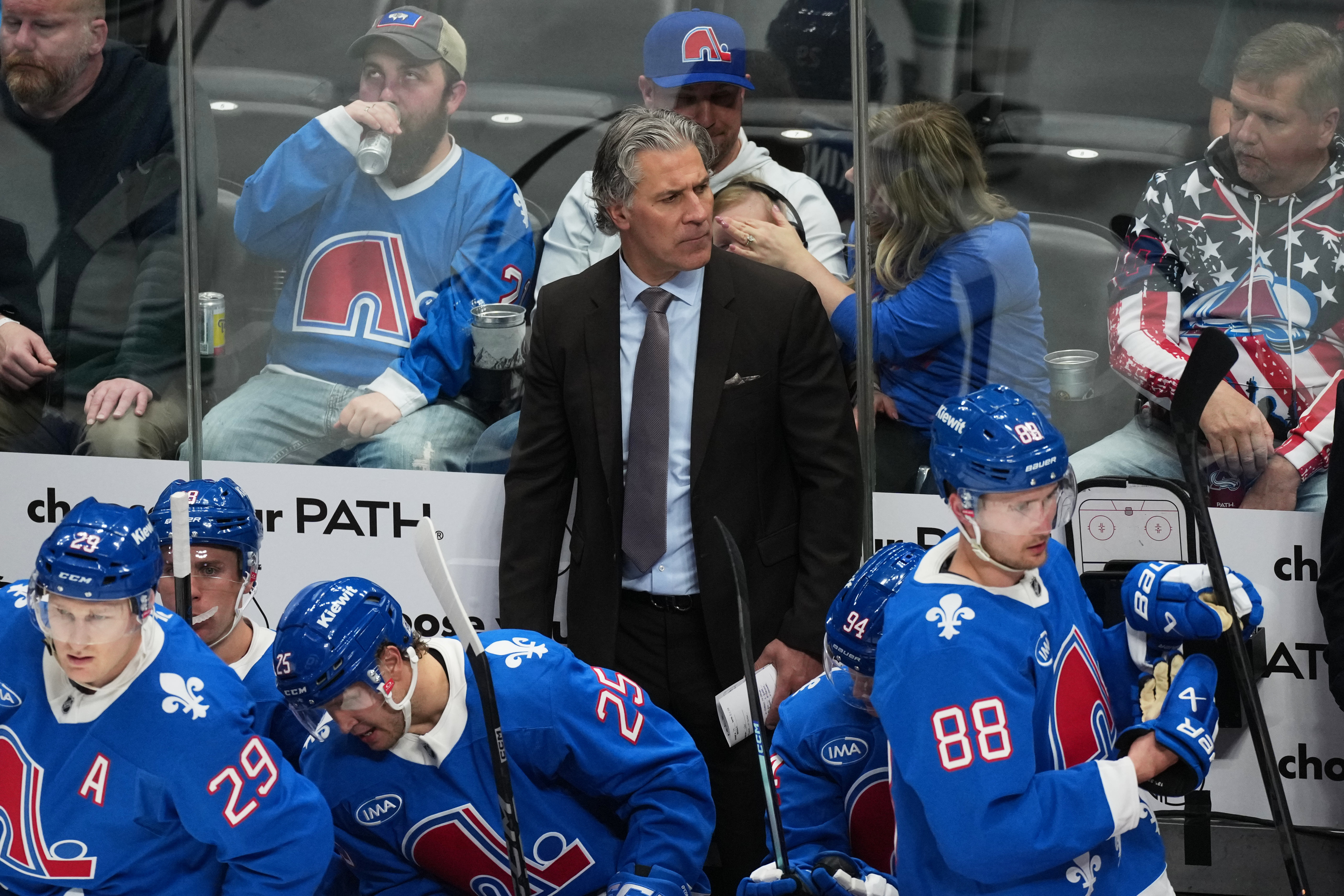 Colorado sports notes: Avs coach Jared Bednar taken to hospital after being hit in his face with a puck