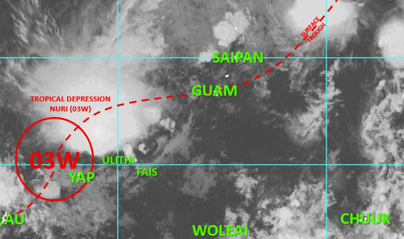 Tropical Depression Nuri forms
