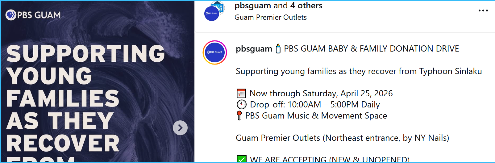 PBS Guam joins effort to collect baby and family essentials for CNMI and Chuuk