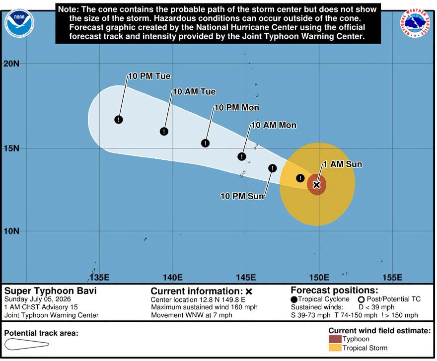 Guam in COR 1 as Super Typhoon Bavi nears - KUAM