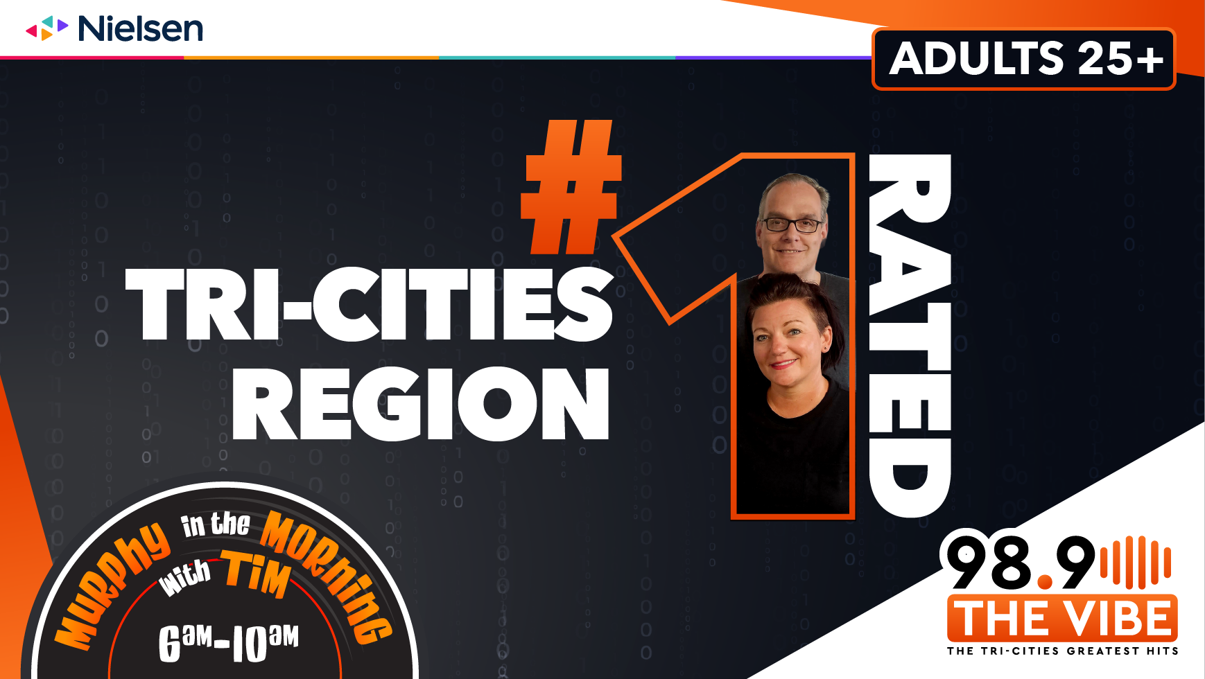 98.9 The Vibe Ranks #1 with Adults 25+ in Latest Nielsen Ratings