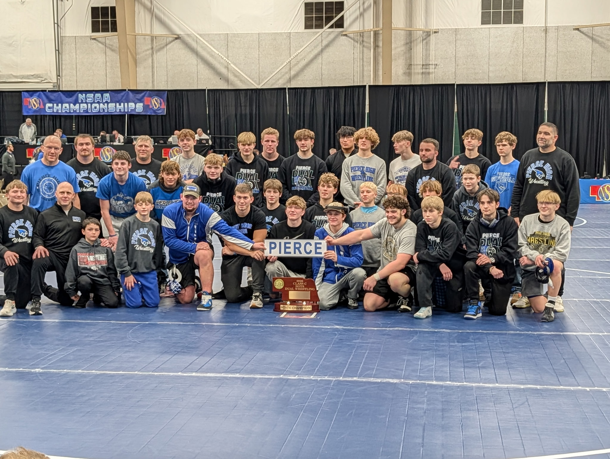 Pierce wins program’s first state wrestling dual championship