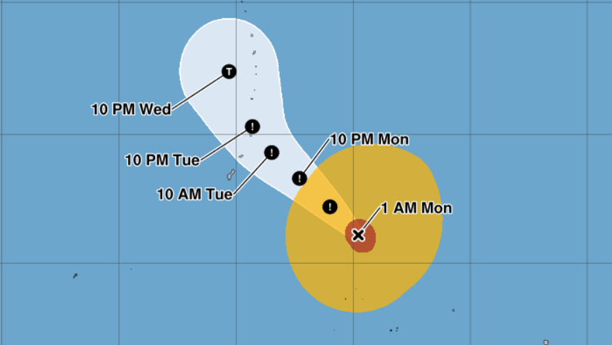 Supertyphoon Sinlaku veers north away from Guam, towards Saipan